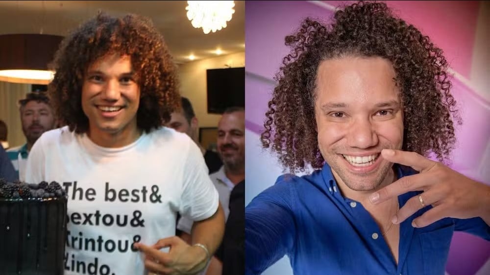Antes e depois de Maycon, do BBB 24: a primeira foto é de 2018 — Foto: Reprodução/Instagram e Globo/Paulo Belote