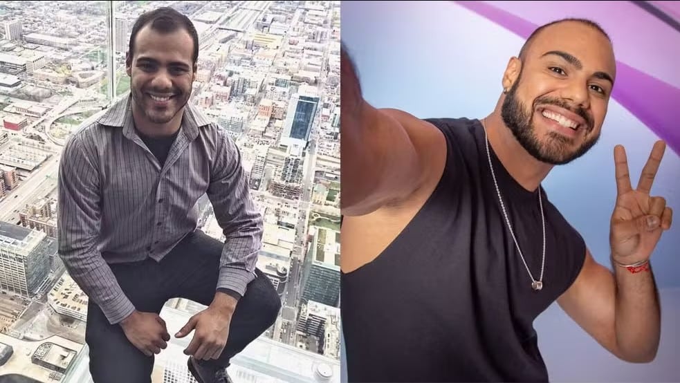 Antes e depois de Marcus Vinicius, do BBB 24: a primeira é de 2015 — Foto: Reprodução/Instagram e Globo/Paulo Belote