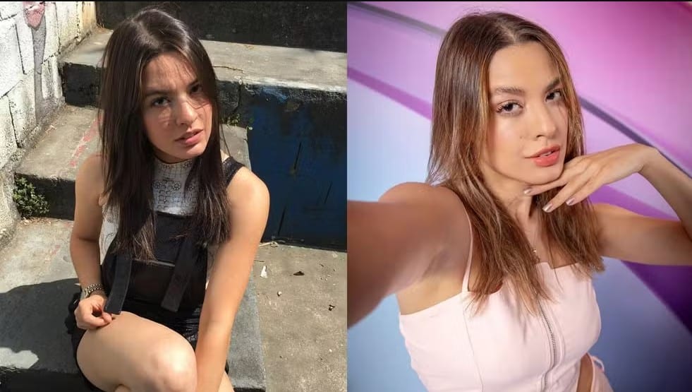 Antes e depois de Beatriz, do BBB 24: na primeira foto, a sister em 2017 — Foto: Reprodução/Instagram e Globo/Paulo Belote